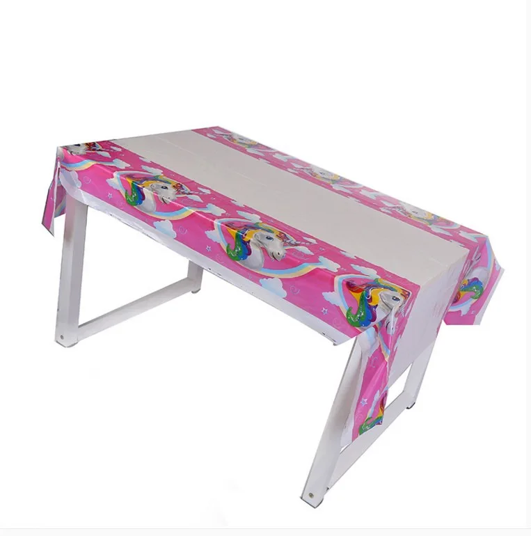 1pcs/lot Unicorn Theme Party Tablecloths Kids Birthday Party Supplies Table Cover Birthday Party Decoration Supplies 108*180cm