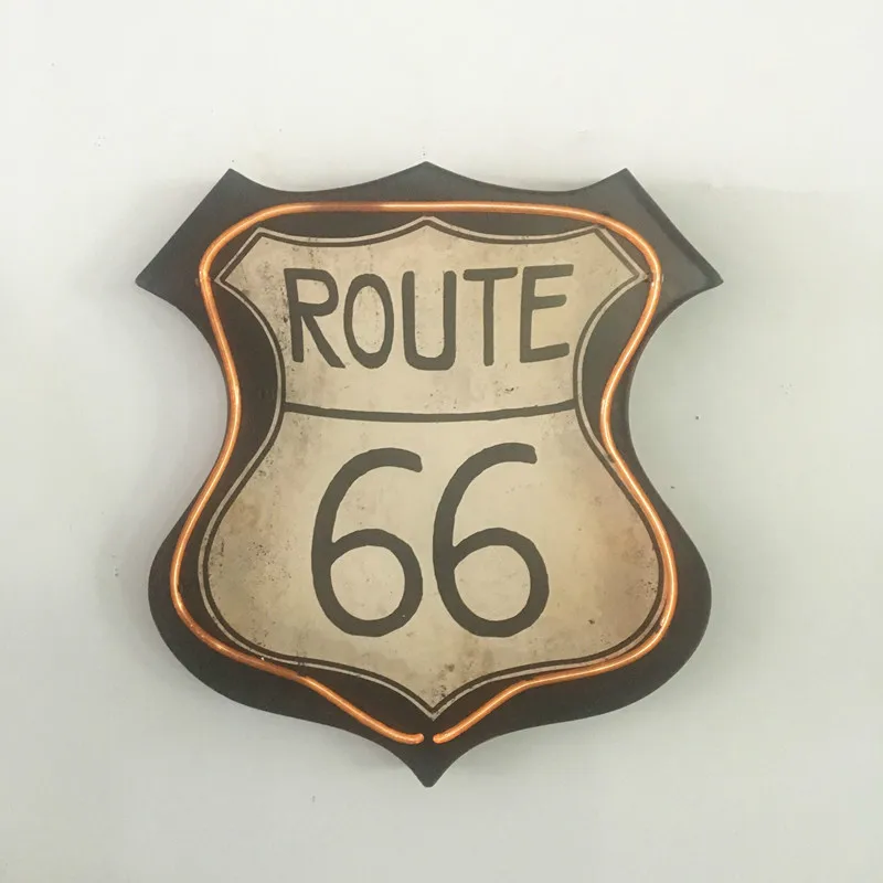 

Loft Industrial Style 66 ROUTE LED Lighting Wrought Iron Crafts Bar Pendant Restaurant Coffee Decorative Wall Light IY304125-18