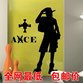

One Piece Cartoon Wall Sticker Home Decor Japanese Cartoon Anime Figure Ace Boys Mural Wall Art Decal Kids Bedroom Decoration
