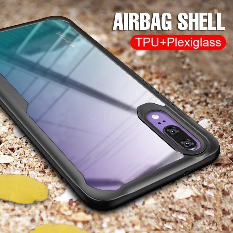 

Luxury Shockproof Soft Phone Case On The For Huawei P20 Pro P20 Silicone Case Cover For Huawei P20 Lite Transparent PC Back Case