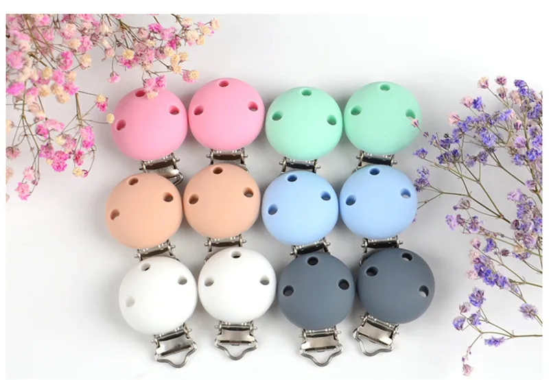 Titular da Chupeta Xcqgh Silicone Rodada Acessórios Cadeia Mamilo Chupeta Clips Mordedor Dentição Faça Você Mesmo Clipe 5 - 10 Pcs 6 Cheap Chupeta