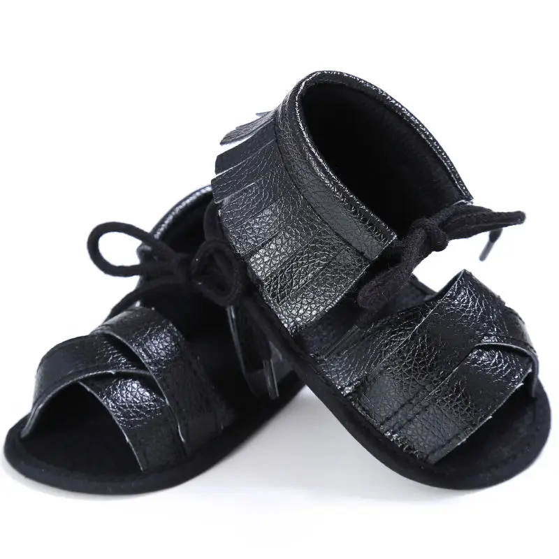 Летом От 0 до 1 года; сандалии на мягкой подошве из искусственной кожи с бахромой, детская обувь для малышей - Цвет: Model 2