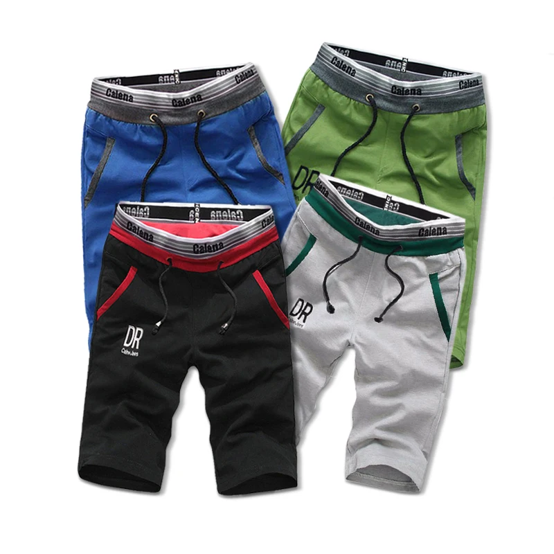 

Spring Summer Male Sweatpants Fitness Bodybuilding Workout Man Shorts Cotton Loose Casual Drawstring Waist Bermuda Shorts Men