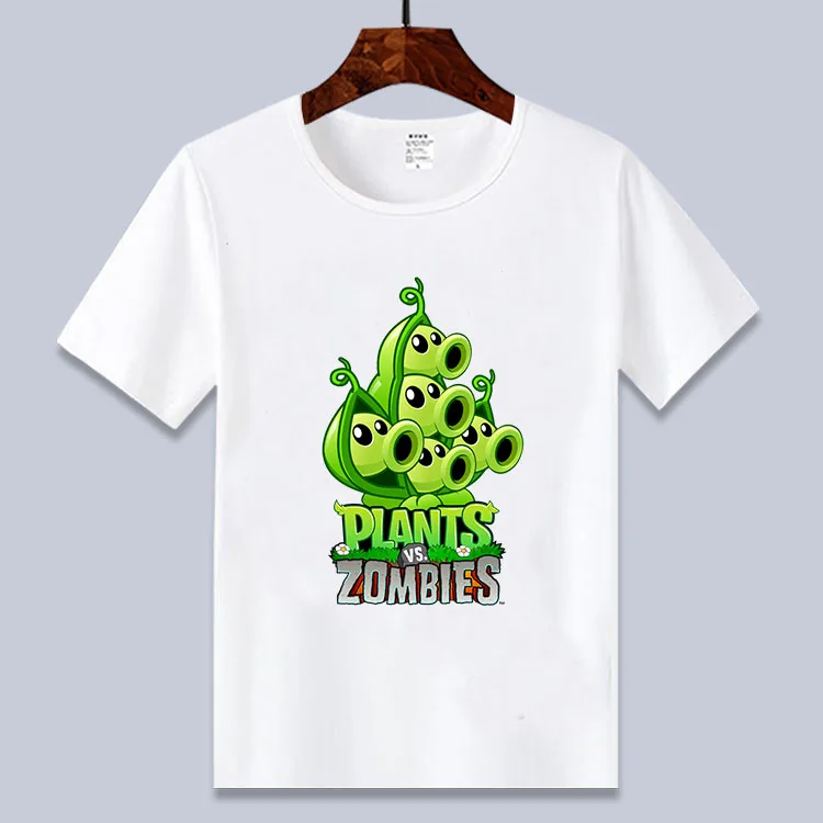 Детские футболки Одежда для мальчиков «Растения против Зомби» Одежда для мальчиков с персонажами из мультфильмов Детская Хлопковая футболка с круглым вырезом летние топы
