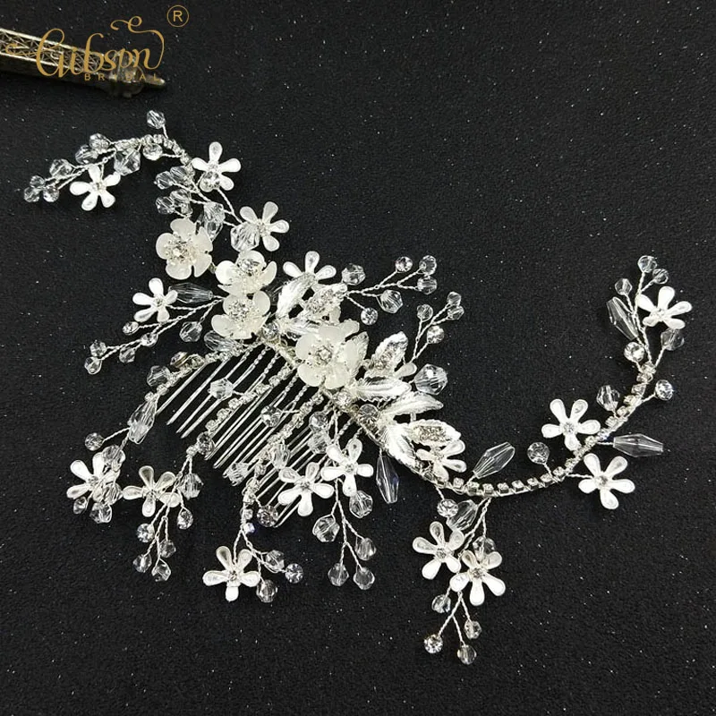 

Photo Studio Bridal Hair Accessories Crystal And Floral Hair Comb Headpiece Wedding Women Head Ornaments