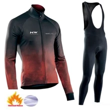 Northwave Зимняя Теплая Флисовая одежда для велоспорта NW мужской костюм из Джерси для езды на велосипеде MTB Одежда Теплый комбинезон комплект