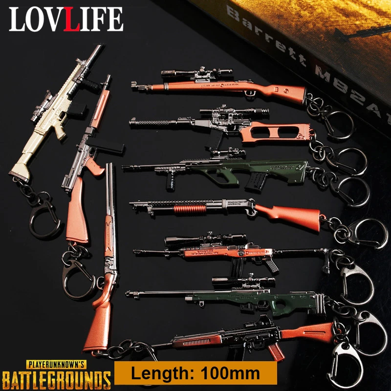10 см PUBG Mini AWM 98 K AKM Gun VSS AUG SCARl снайперская винтовка модели оружия брелок