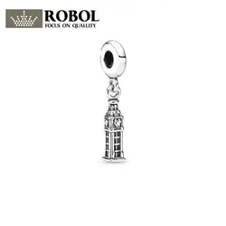 Оригинальный 925 пробы серебро ретро большой бен ориентир модные самодельный очаровательный браслет Подвеска-бусы Стрингер для девочек