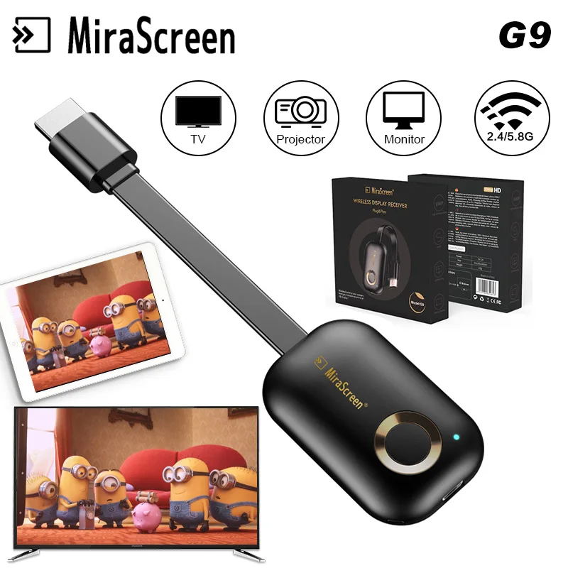 Mirascreen G9 Интеллектуальный Wifi Дисплей донгл приемник 2 4G/5 8G 1080P HDMI TV Stick Поддержка