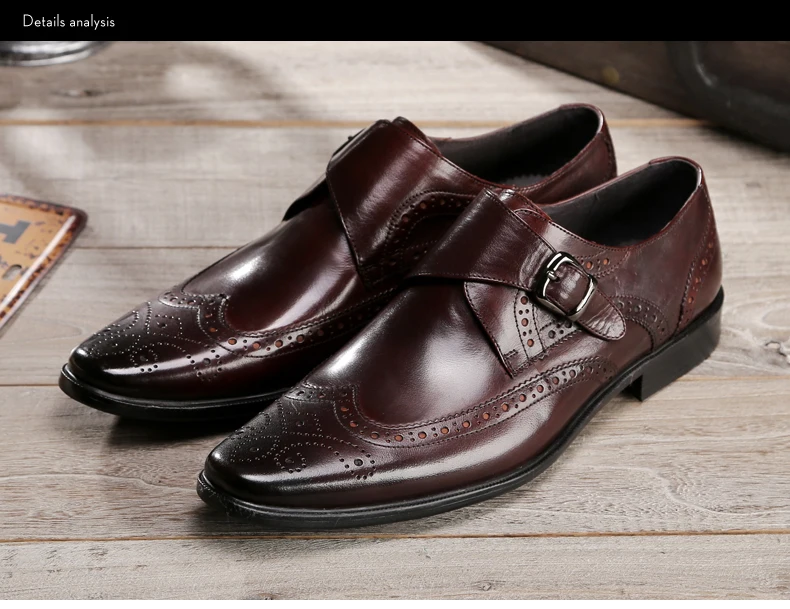Men's Oxfords Shoes Leisure Casual Genuine Leather Wedding Dress Shoes For Men Business Brogues Shoes Moccasins Square Toe Shoes (10)