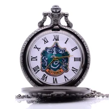 Винтажный античный Гарри Поттер, Слизерин Мужские Женские кварцевые карманные часы аналоговый кулон ожерелье цепочка черная бронза Regarder подарок