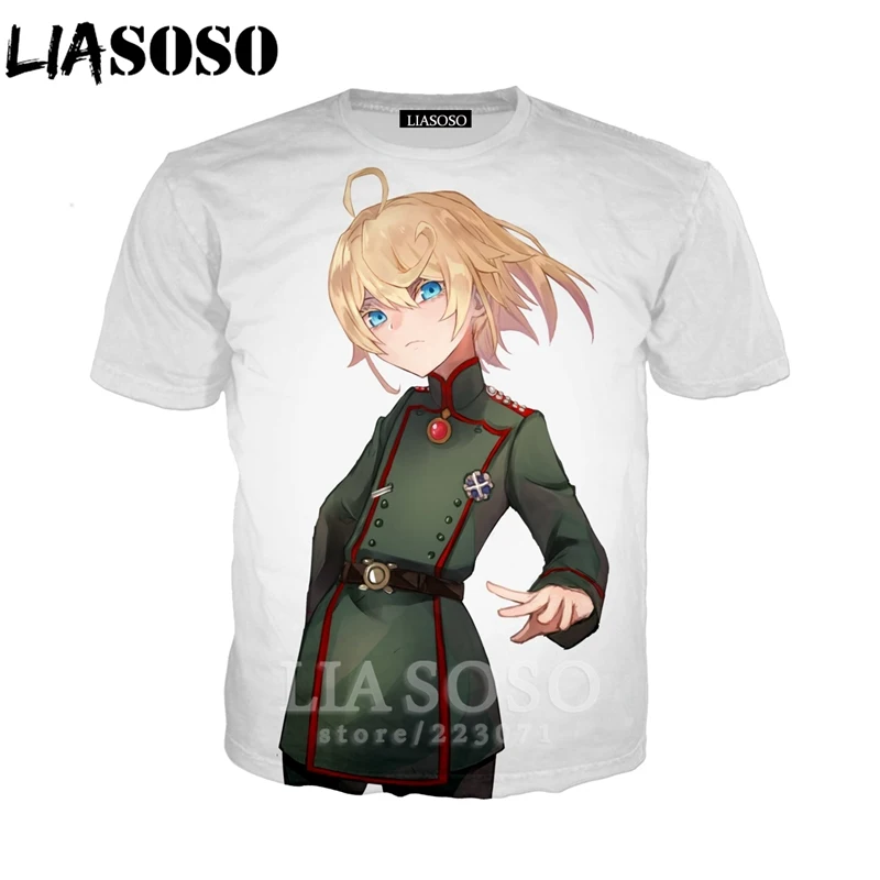 11 LIASOSO, летняя мужская и женская толстовка, 3D принт, аниме, Youjo Senki Saga of Tanya the Evil, футболка, короткий рукав, топ, пуловер, B086-03 - Цвет: 11