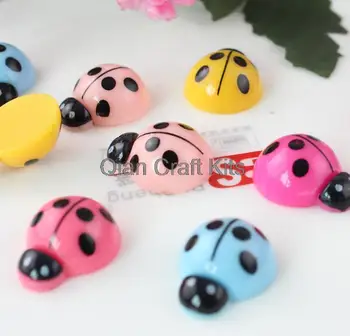 

200pcs mixed color polka dot Ladybug resin flatback cabochons (20x15x7mm) Cell phone decor, hair accessory DIY big print ladybug