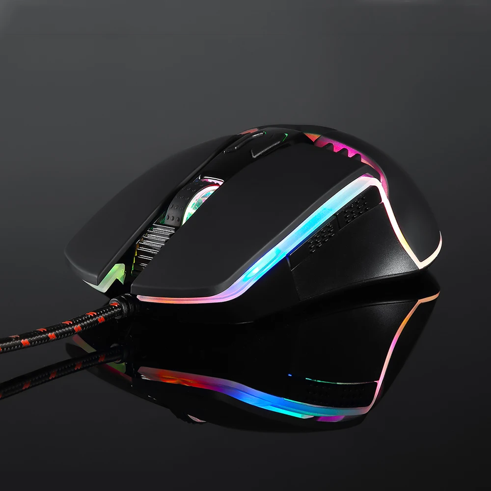 Motospeed V20 проводной оптический usb игровой Мышь Catamount 8 кнопок 5000 Точек на дюйм RGB подсветкой проводной игровой компьютерной Мышь для компьютера