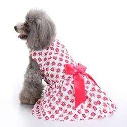 Поставка милый горошек Pet Одежда Зима Хлопок Одежда для собак платье принцессы для маленьких собак и кошек бантом Чихуахуа платья юбка