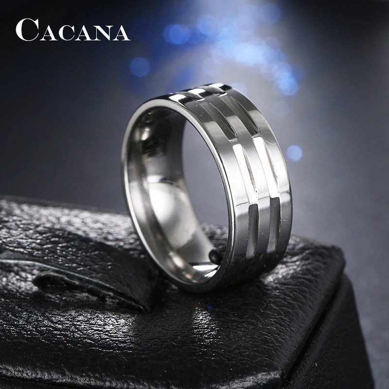 CACANA Stainless Steel Rings For Women Polishing Personalized Custom Fashion Jewelry Wholesale NO.R172