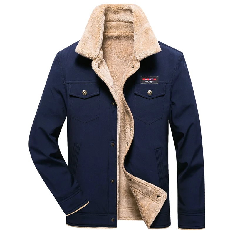 

Winter Bomber Jacket Men Air Force Pilot Jacket Warm Male fur collar Army Jacket tactical Mens Jacket Size M-4XL Thick winter