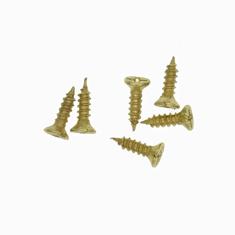 500PCS Phillips Self-Tapping  Screws M2*6/8/10/12mm Bronze/Gold Oval Head Screw For Antique Hinges Decoration Wood Hardware Tool