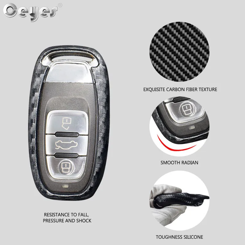 Carbon fiber key cover for AUDI (3)