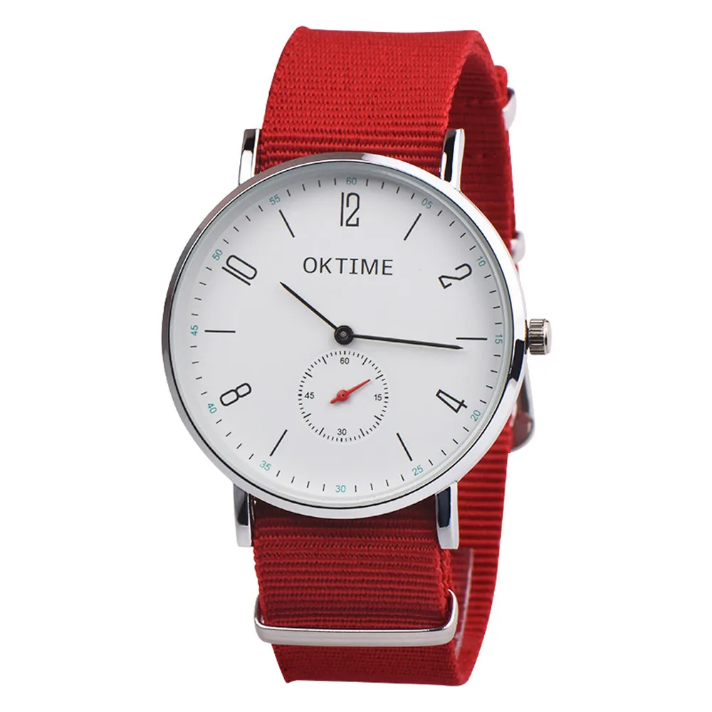 

OKTIME Female watch Unisex Casual Canvas Leather Analog Wristwatch Women Watches Simple Fashion Quartz Watch relogio masculino