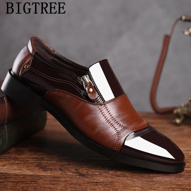 Mens Brown Slip On Dress Shoes