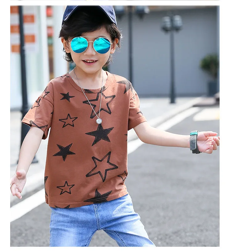 Fashion 2018 Kids Clothes Children T Shirts New Summer 2018 Star Printed Short Sleeve Tops For Teenage Baby Boys Tees Toddler T Shirt Clothing  (15)