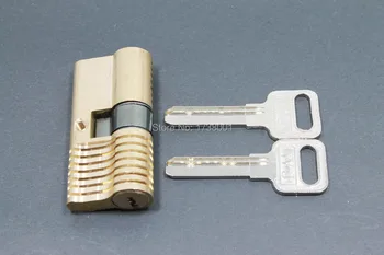 

NEW Cutaway Practice 7 Pins Brass Both End Lock Quick Open Practice Lock With Keys Locksmith Tools