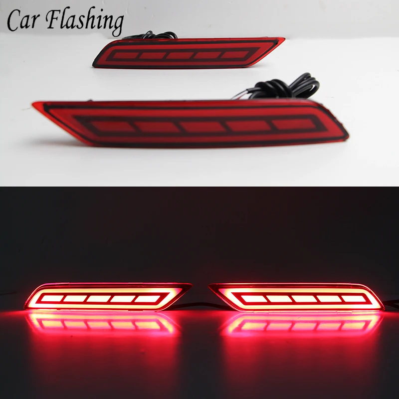 

Car Flashing 2pcs RED LED Rear Bumper Light Rear Fog Lamp Turn signal Brake Light Tail Reflector For Honda City 2017 2018