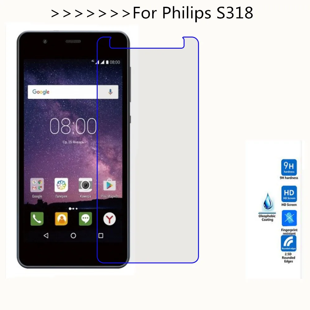 Tempered Glass For Philips S318 Explosion-proof LCD Screen Protective Cover | Мобильные телефоны и аксессуары