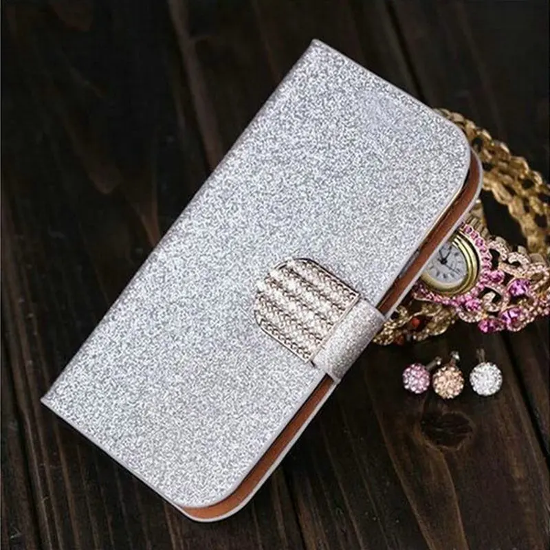Подлинная Марка Bling Блестящий Кожаный Телефон Чехол Магнитный Откидная Крышка