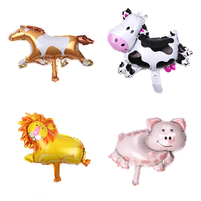 Мультяшные животные коровы свинья лошадь Лев фольги воздушные шары для детского праздника в честь Дня Рождения Свадьба для украшения детского душа надувные игрушки шары