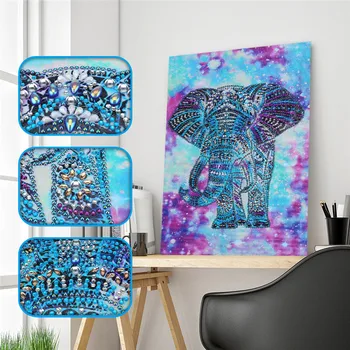 

5D DIY Diamond Painting special shaped Round Drill "blue Color elephant" Embroidery Cross Stitch gift Home Decor kids toys Gift