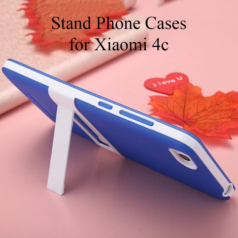 

Kickstand Case for Xiaomi Mi 4c 4i Case Cover Stand Holder 5.0 Silicone TPU PC Phone Back Cover Case Fundas for Xiaomi Mi4c Mi4i