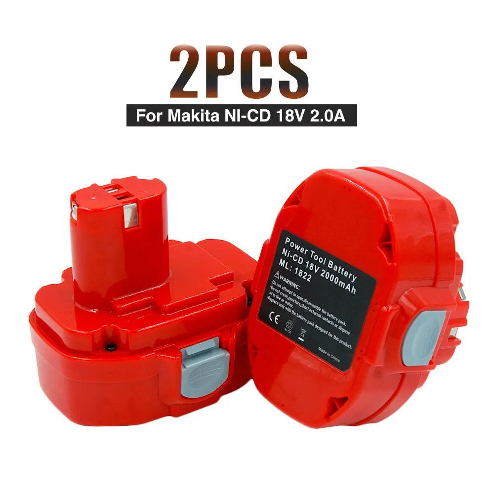 2PCS NiCD 18V 2000mAh 2.0Ah Power Tools Rechargeable Drill Battery for Makita Cordless Drill