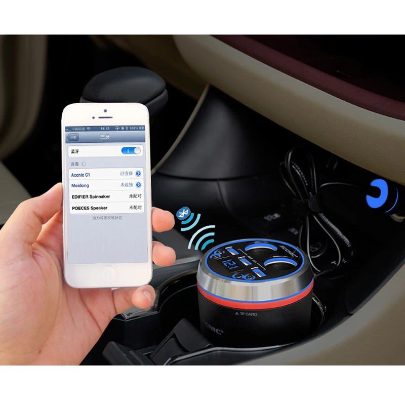Accnic C1 3.5A 3 USB Car FM Transmitter Cigarette Lighter MP3 Player Adapter Hands free Wireless Bluetooth Radio Receiver|fm transmitter|car fm