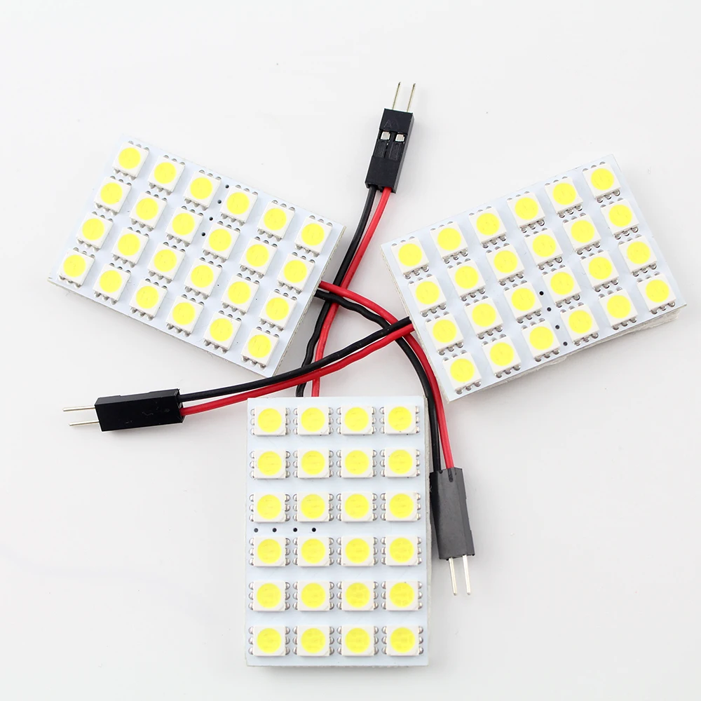 YM E Bright 50 шт./лот белые Светодиодные панельные лампы C5W 5050 24 SMD для