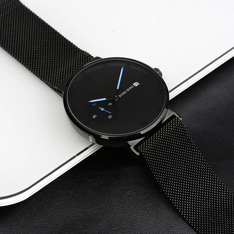 New Fashion Male Watch Men Quartz Analog Timepieces Women magnetic Strap Bule Small dial relogio masculino Thin BOBO BIRD