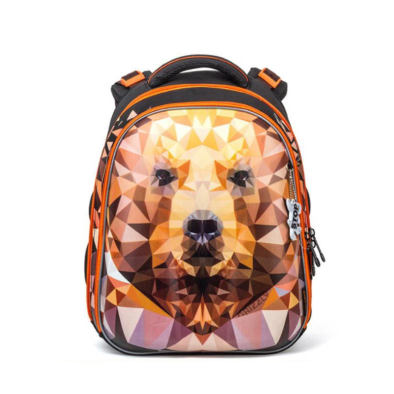 New Fashion Cartoon Dog Lion Owl Pattern School Bags for Boys Waterproof Orthopedic School Backpacks Grade