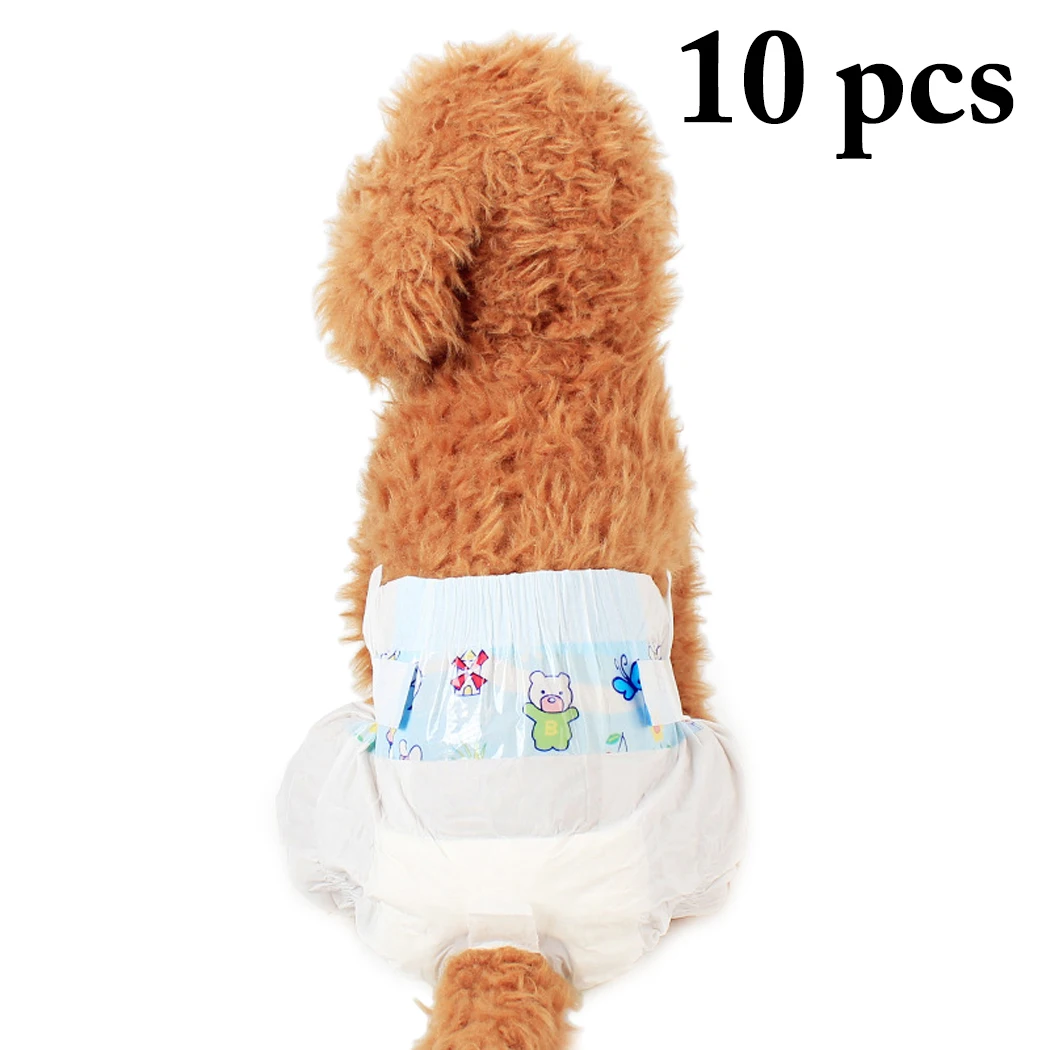 

10Pcs Dog Diapers Disposable Ultra Protection Dog Wraps Dog Belly Bands for XS-L size Little Puppy Dogs