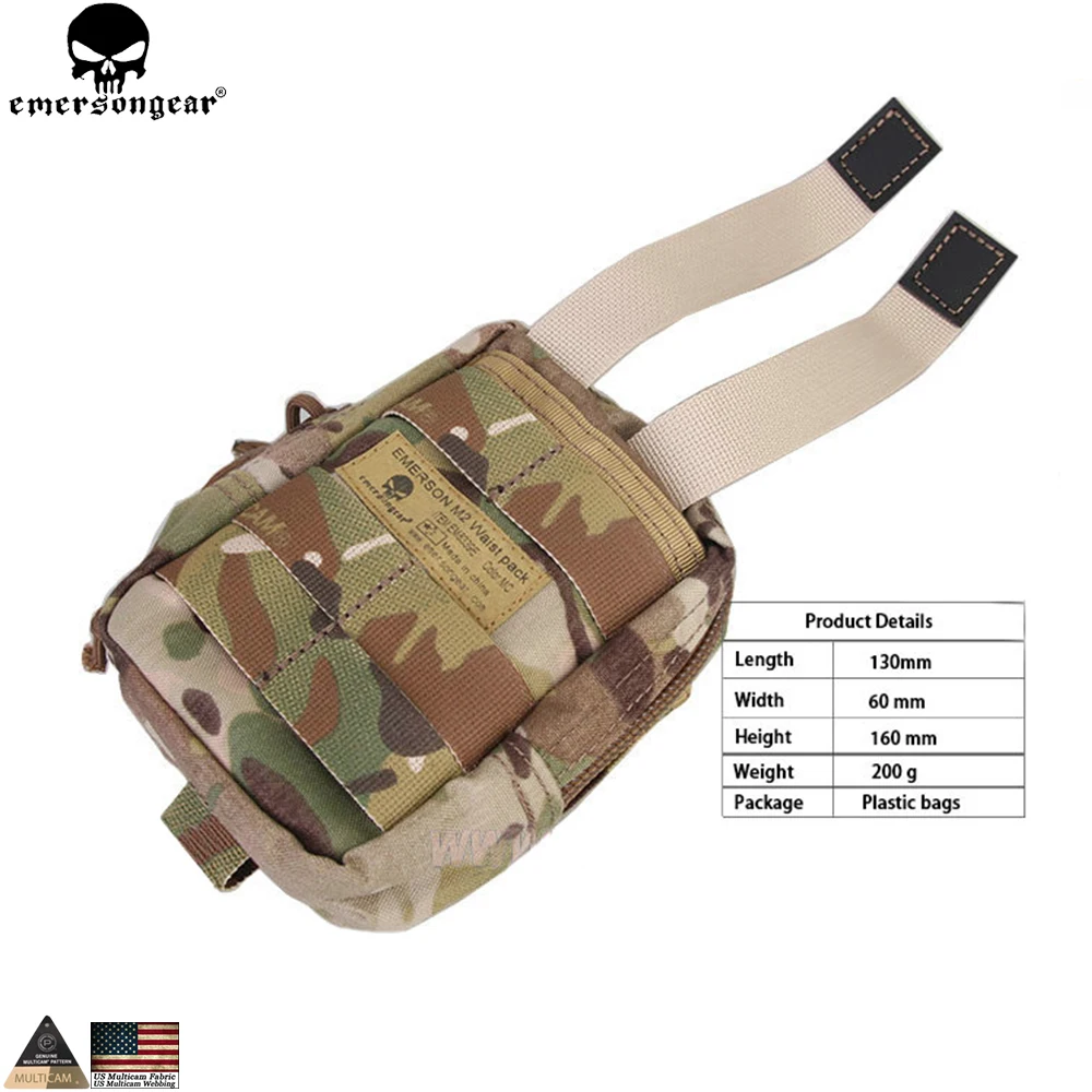 EMERSONGEAR M2 поясная сумка маленькая легкая Molle Охотничьи аксессуары черная
