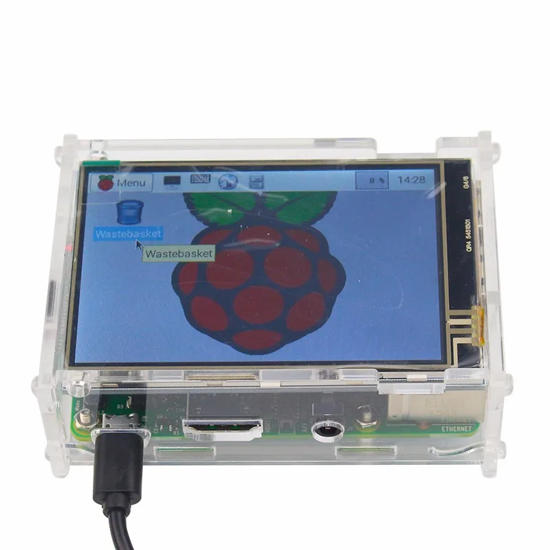 Raspberry Pi ЖК-дисплей модуль 3,5 дюймов ЖК-сенсорный экран+ акриловый чехол прозрачный Чехол Поддержка Raspberry Pi 3 Model B+ plus