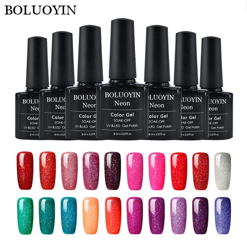 

Rainbow Hybrid Gel Varnish Nail Art Soak Off Colorful Nail Gel Polish Manicure Semi Permanent Top Coat uv Nail Gel Primer