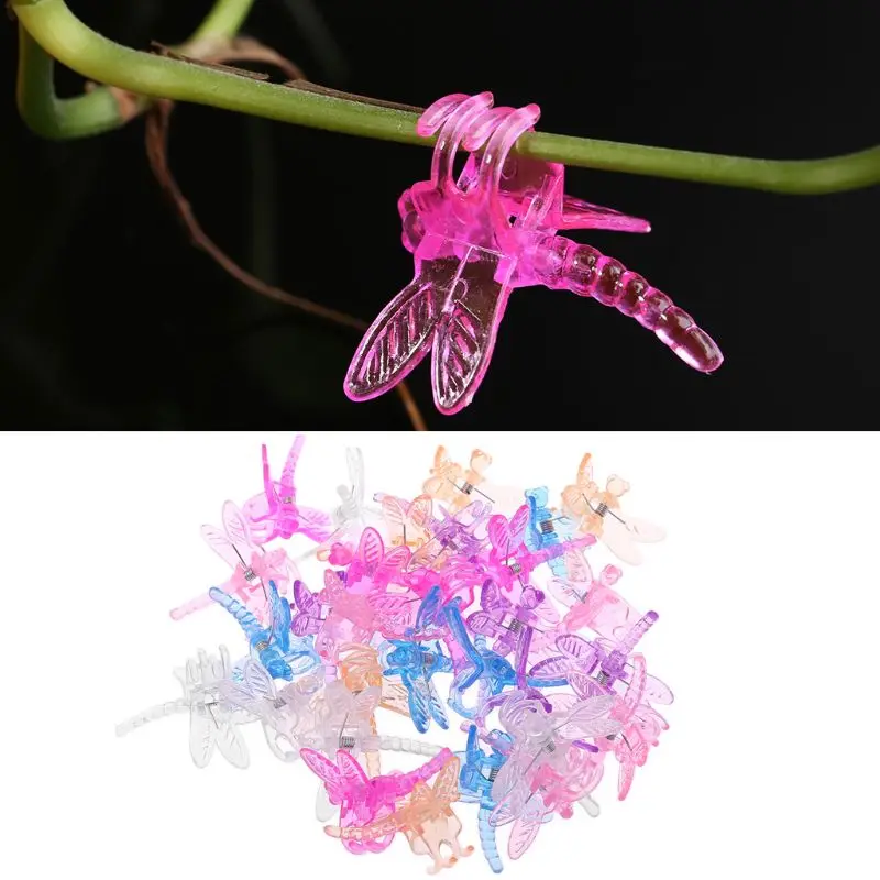 

30Pcs Dragonfly Orchid Clips Orchid Grower Support Cute Garden Plant Flower Vine Support Clips