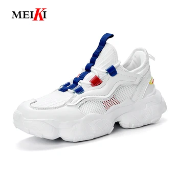 

MEIKI 2019 Men Fashion Hip Hop Shoes Male Leather Graffiti Chines Style High Top Personality Lace Up Sneakers Men Shoes #2919