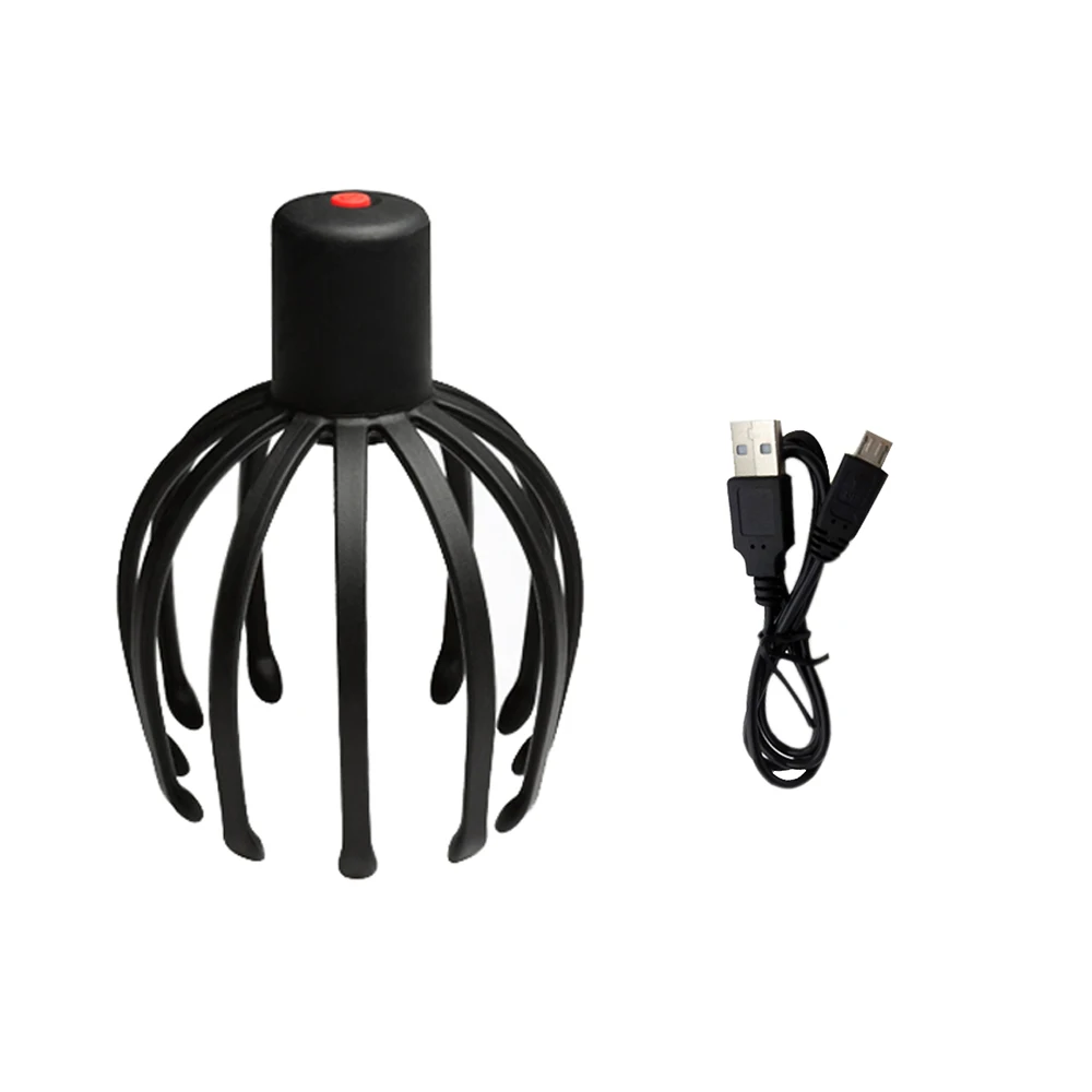 الكهربائية الاهتزاز رئيس مدلك LED الأحمر من Ligh Photontherapy يهتز فروة الرأس تدليك الاسترخاء مكافحة الإجهاد الرعاية الصحية USB قابلة للشحن