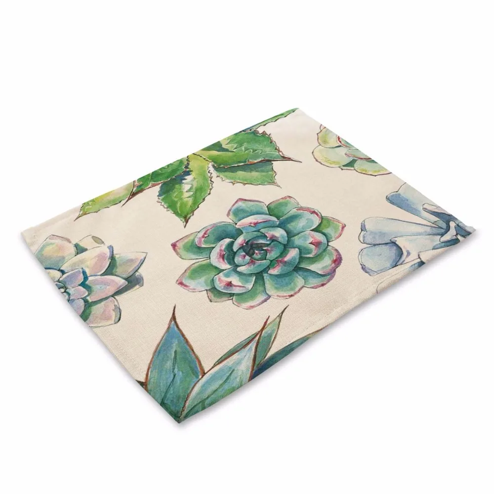Simple Plants Pattern Table Mat Kitchen Decoration Placemat Table Napkin For Wedding Dining Accessories Table Mat