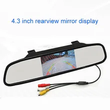 4.3 Inch HD Car Rearview Mirror Monitor LCD Screen Vehicle High Clear Auto Parking Reversing Auxiliary Display AV1/AV2 DC12V