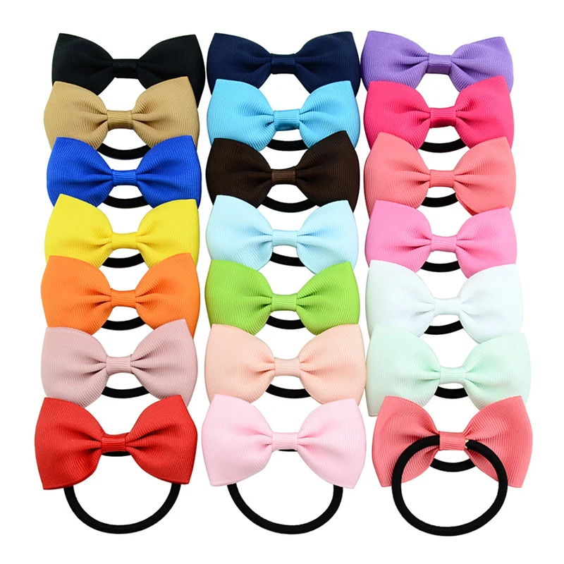 

Hot 1PC Cute Candy Color Ribbon Bow Elastic Hair Bands Kid Rope Hair Accessories Gift