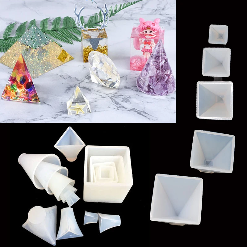 

Jewelry Tools Silicone Resin Craft DIY Pyramid /Cone/Triangle/Square Making Geometric Jewelry Pendant Tools Mold