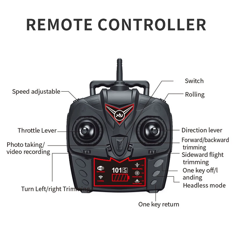 KY101S Радиоуправляемый Дрон wifi FPV с широкоугольной HD камерой, удерживающий высоту Безголовый Радиоуправляемый квадрокоптер Дрон с большим временем полета VS JJRC H37